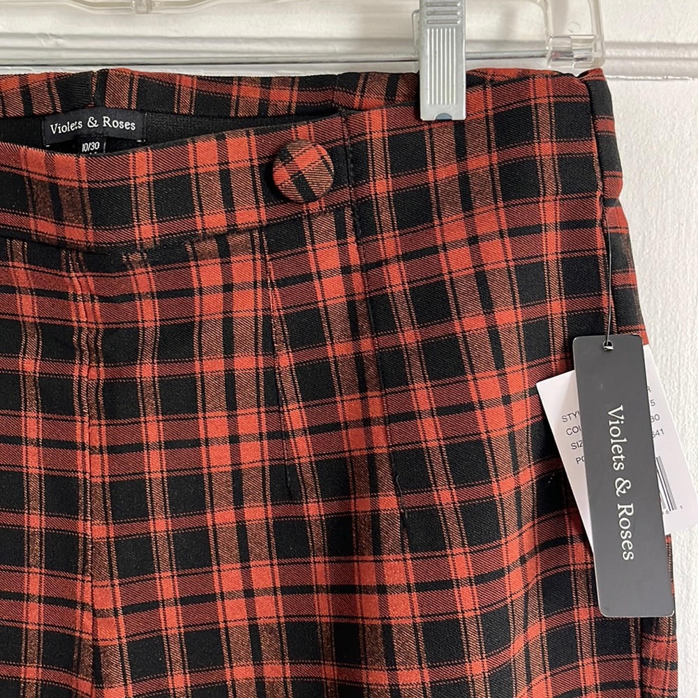 Violets & Roses Stitch Fix Plaid Stretch Skinny Pants - 10 / 30